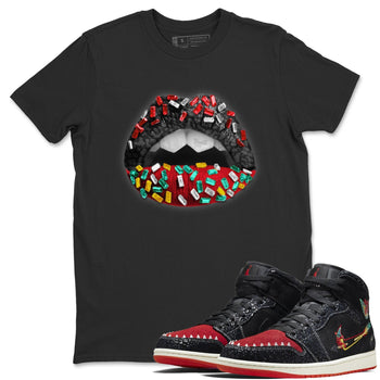 Jordan 1 Siempre Familia Sneaker Match Tees Lips Jewel Sneaker Tees Jordan 1 Siempre Familia Sneaker Release Tees Unisex Shirts
