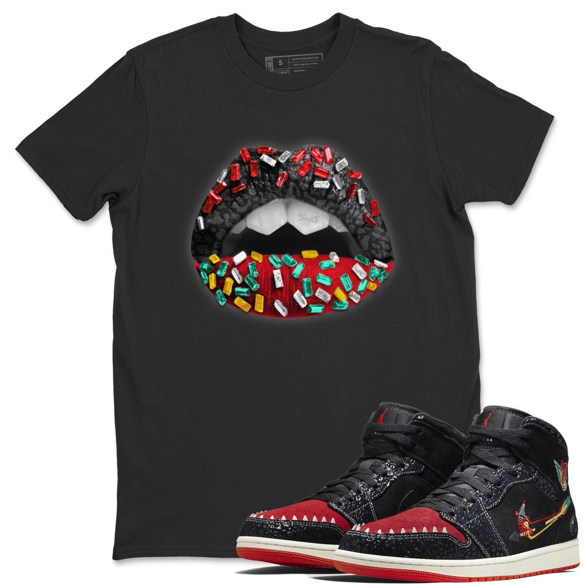Jordan 1 Siempre Familia Sneaker Match Tees Lips Jewel Sneaker Tees Jordan 1 Siempre Familia Sneaker Release Tees Unisex Shirts