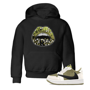 Jordan 1 Low x Travis Scott Golf Olive shirt to match jordans Lips Jewel sneaker tees Air Jordan 1 Travis Scott Olive SNRT Sneaker Release Tees Baby Toddler Black 1 T-Shirt