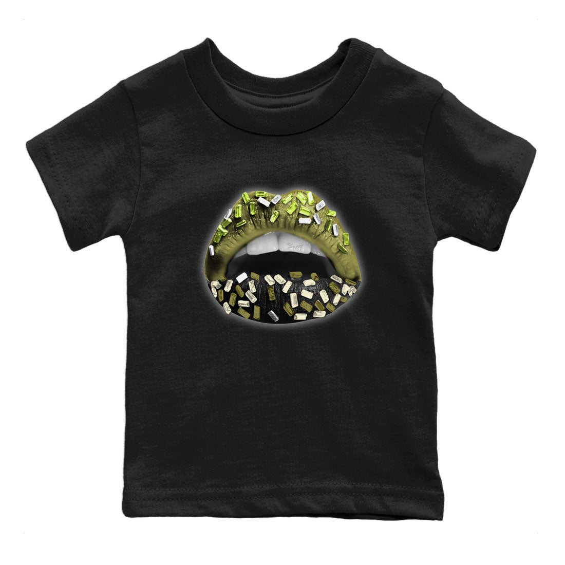 Jordan 1 Low x Travis Scott Golf Olive shirt to match jordans Lips Jewel sneaker tees Air Jordan 1 Travis Scott Olive SNRT Sneaker Release Tees Baby Toddler Black 2 T-Shirt