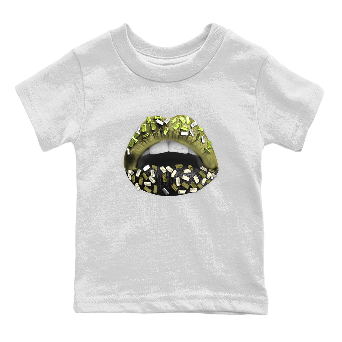 Jordan 1 Low x Travis Scott Golf Olive shirt to match jordans Lips Jewel sneaker tees Air Jordan 1 Travis Scott Olive SNRT Sneaker Release Tees Baby Toddler White 2 T-Shirt