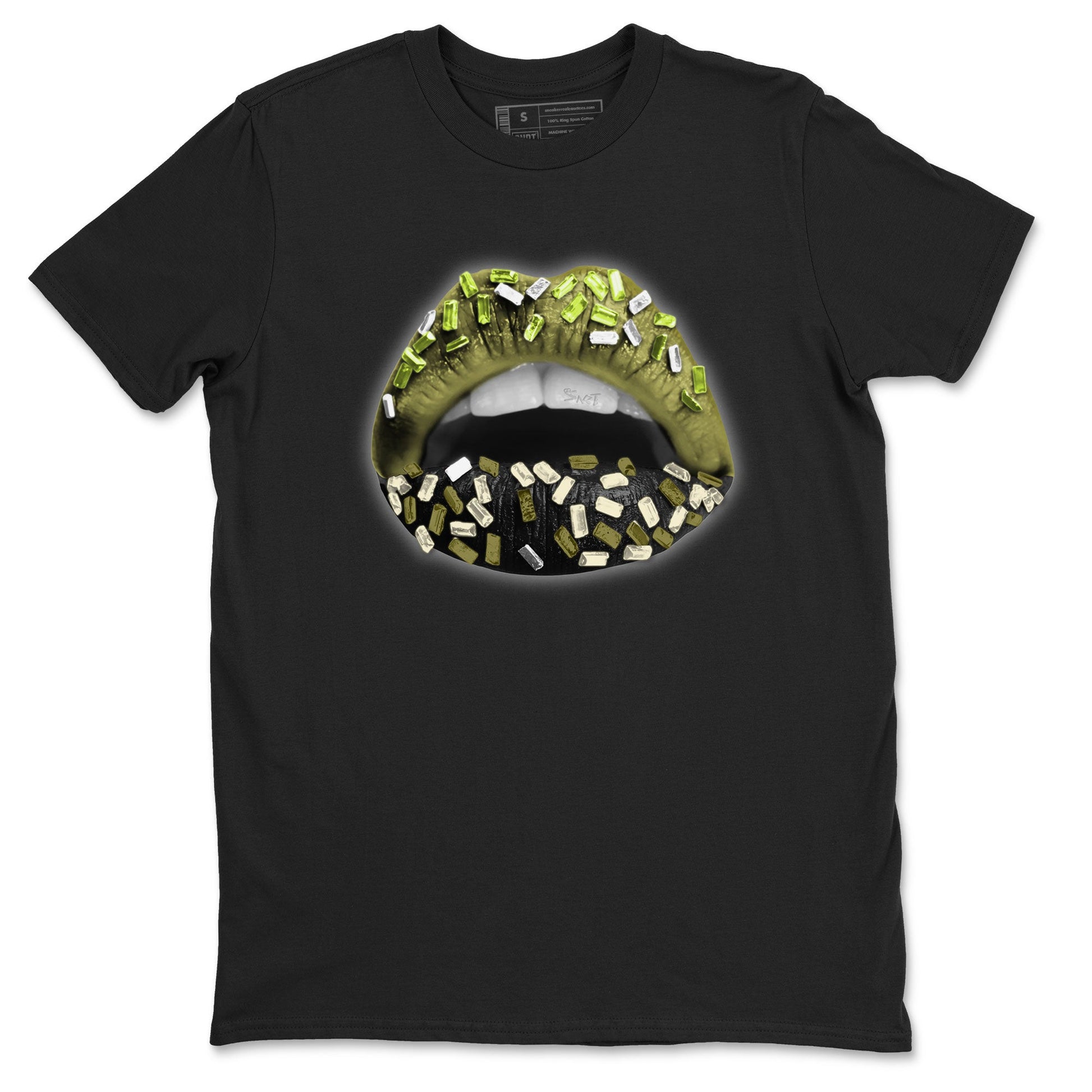 Jordan 1 Low x Travis Scott Golf Olive shirt to match jordans Lips Jewel sneaker tees Air Jordan 1 Travis Scott Olive SNRT Sneaker Release Tees Unisex Black 2 T-Shirt