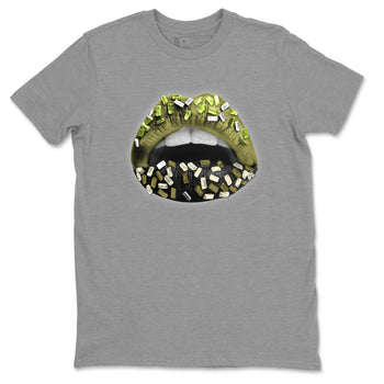 Jordan 1 Low x Travis Scott Golf Olive shirt to match jordans Lips Jewel sneaker tees Air Jordan 1 Travis Scott Olive SNRT Sneaker Release Tees Unisex Heather Grey 2 T-Shirt