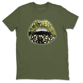 Jordan 1 Low x Travis Scott Golf Olive shirt to match jordans Lips Jewel sneaker tees Air Jordan 1 Travis Scott Olive SNRT Sneaker Release Tees Unisex Military Green 2 T-Shirt