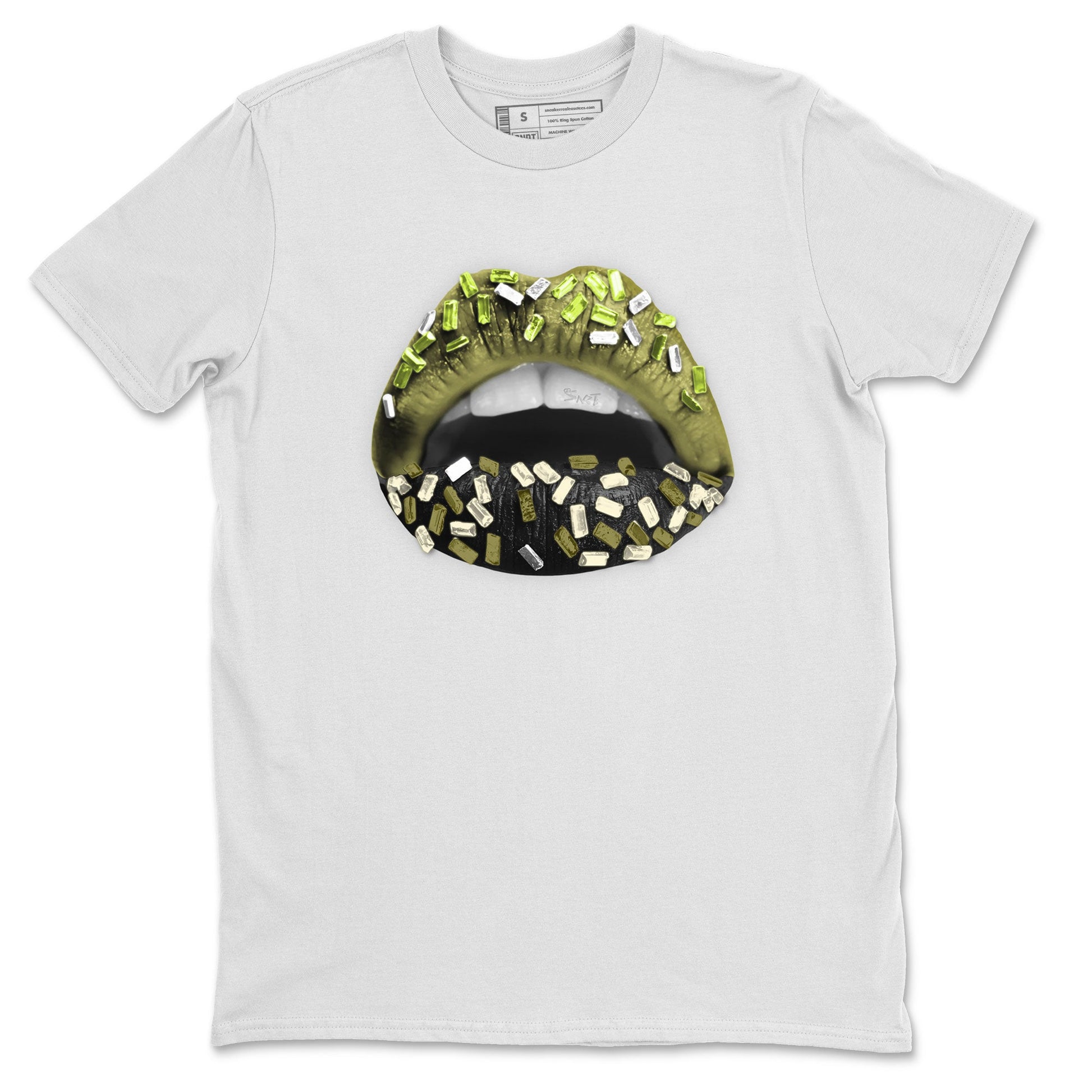 Jordan 1 Low x Travis Scott Golf Olive shirt to match jordans Lips Jewel sneaker tees Air Jordan 1 Travis Scott Olive SNRT Sneaker Release Tees Unisex White 2 T-Shirt