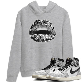 Jordan 1 White Cement Sneaker Match Tees Lips Jewel Sneaker Tees Jordan 1 White Cement Sneaker Release Tees Unisex Shirts