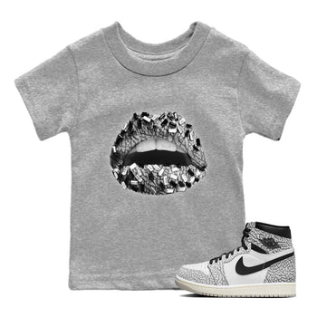 Jordan 1 White Cement Sneaker Match Tees Lips Jewel Sneaker Tees Jordan 1 White Cement Sneaker Release Tees Kids Shirts