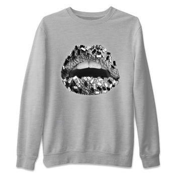 Jordan 1 White Cement Sneaker Match Tees Lips Jewel Sneaker Tees Jordan 1 White Cement Sneaker Release Tees Unisex Shirts