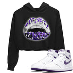 Jordan 1 WMNS Court Purple Sneaker Match Tees Lips Jewel Sneaker Tees Jordan 1 WMNS Court Purple Sneaker Release Tees Women's Shirts