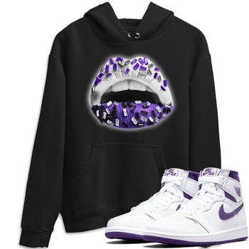 Jordan 1 WMNS Court Purple Sneaker Match Tees Lips Jewel Sneaker Tees Jordan 1 WMNS Court Purple Sneaker Release Tees Unisex Shirts