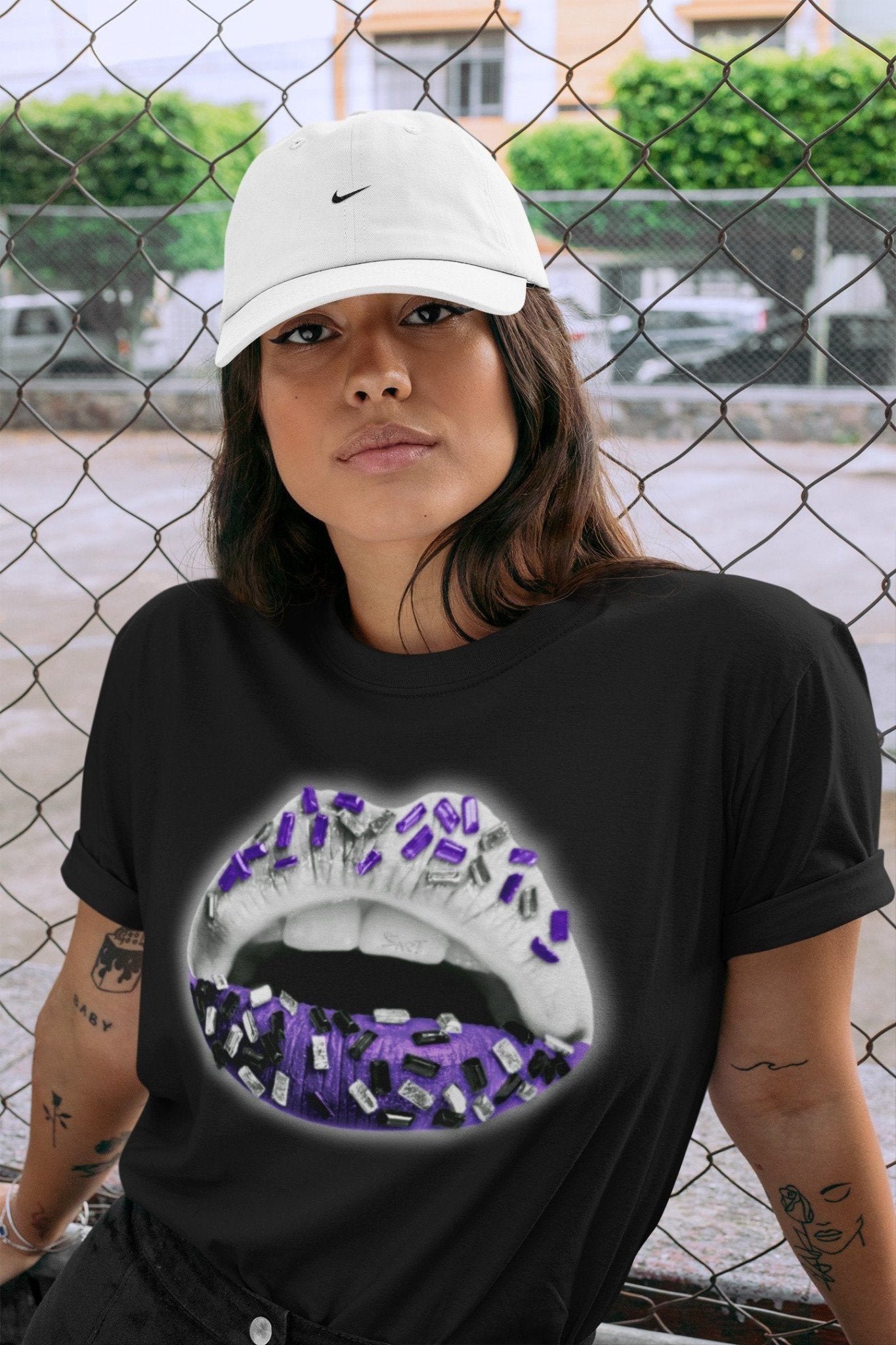 Jordan 1 WMNS Court Purple Sneaker Match Tees Lips Jewel Sneaker Tees Jordan 1 WMNS Court Purple Sneaker Release Tees Unisex Shirts