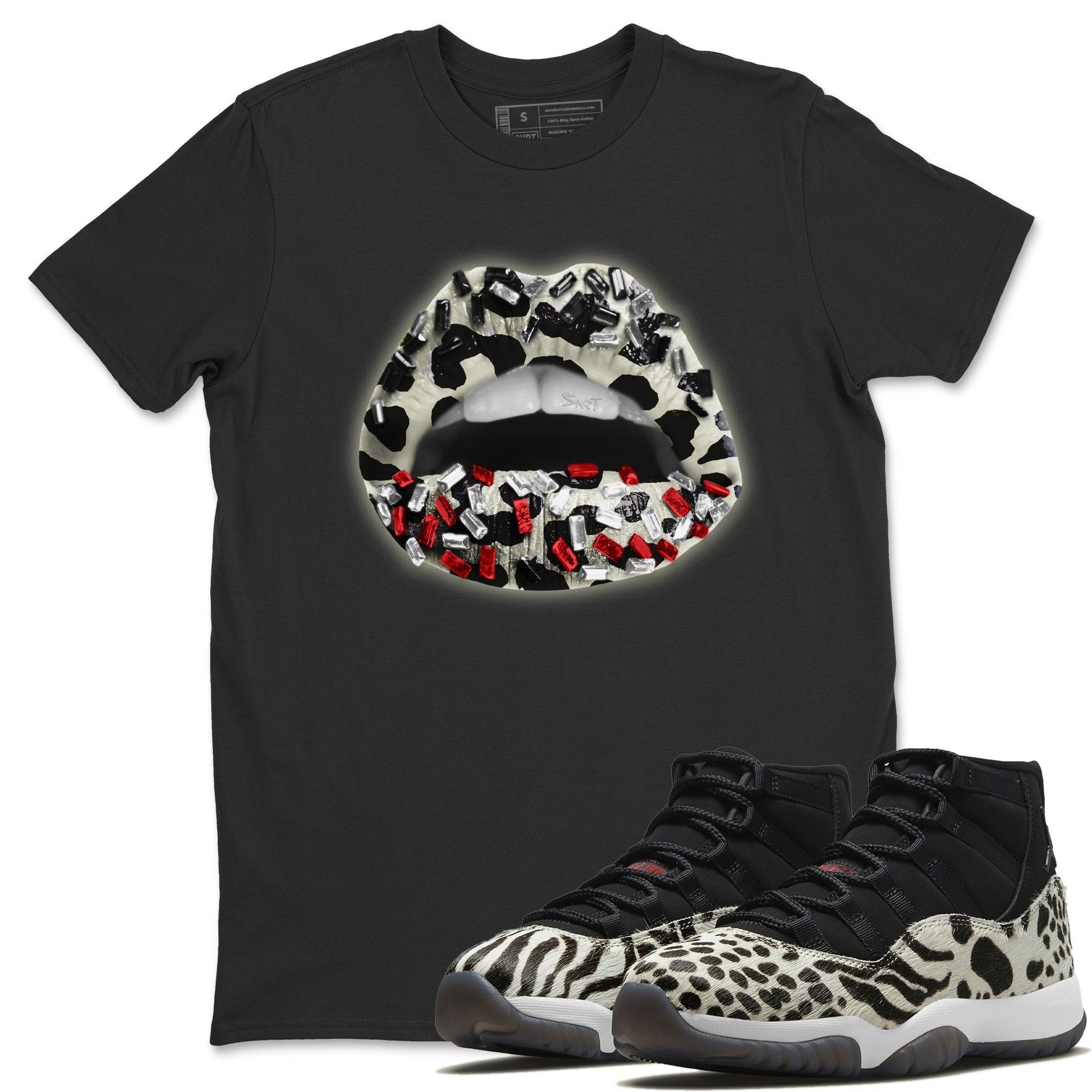 Jordan 11 Animal Instinct Sneaker Match Tees Lips Jewel Sneaker Tees Jordan 11 Animal Instinct Sneaker Release Tees Unisex Shirts