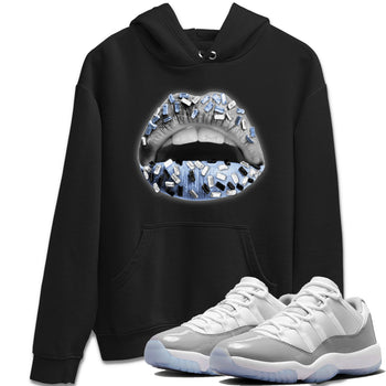 Air Jordan 11 White Cement Sneaker Match Tees Lips Jewel Sneaker Tees Air Jordan 11 Cement Grey Sneaker Release Tees Unisex Shirts Black 1