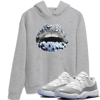 Air Jordan 11 White Cement Sneaker Match Tees Lips Jewel Sneaker Tees Air Jordan 11 Cement Grey Sneaker Release Tees Unisex Shirts Heather Grey 1