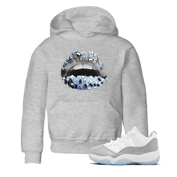 Air Jordan 11 White Cement Sneaker Match Tees Lips Jewel Sneaker Tees Air Jordan 11 Cement Grey Sneaker Release Tees Kids Shirts Heather Grey 1