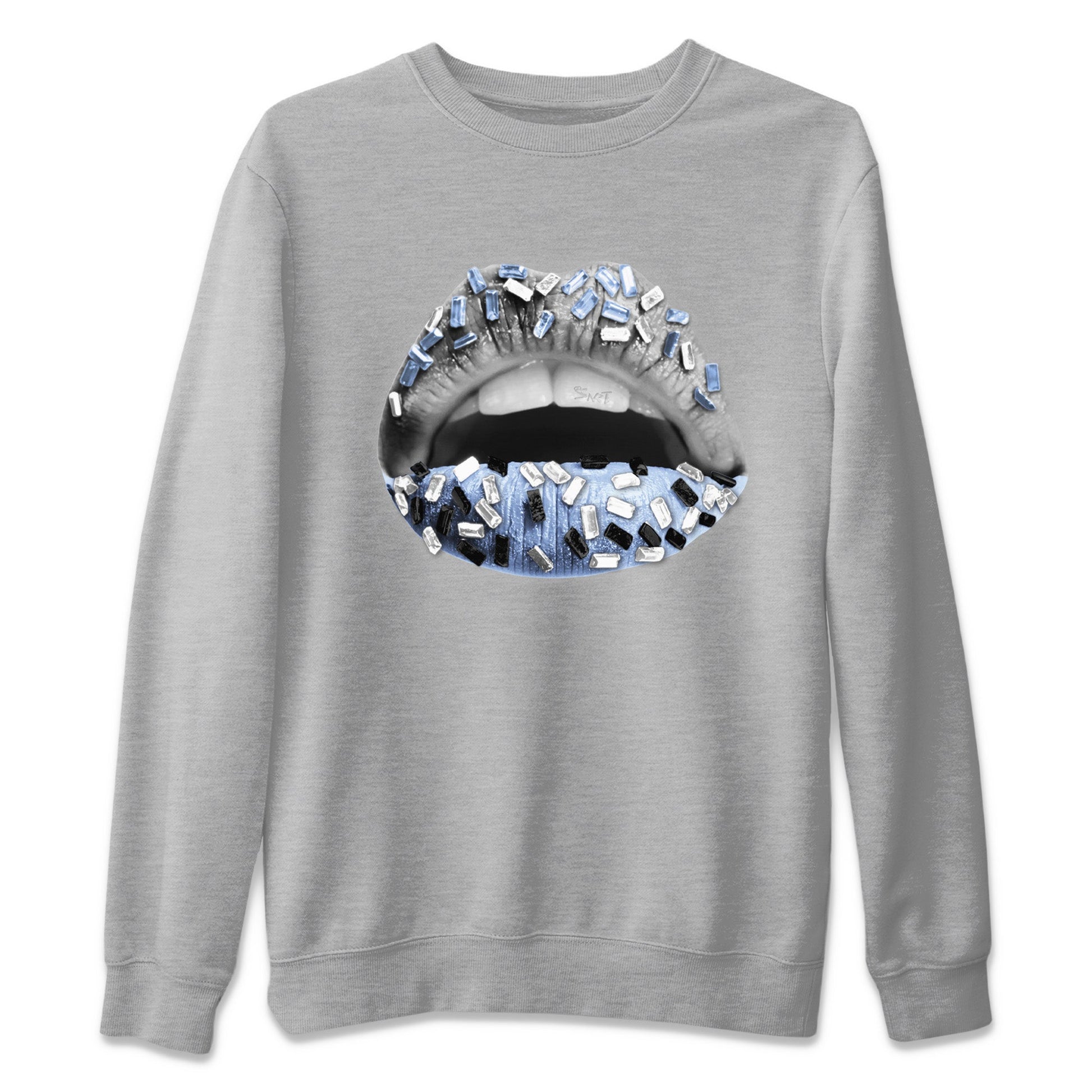 Air Jordan 11 White Cement Sneaker Match Tees Lips Jewel Sneaker Tees Air Jordan 11 Cement Grey Sneaker Release Tees Unisex Shirts Heather Grey 2