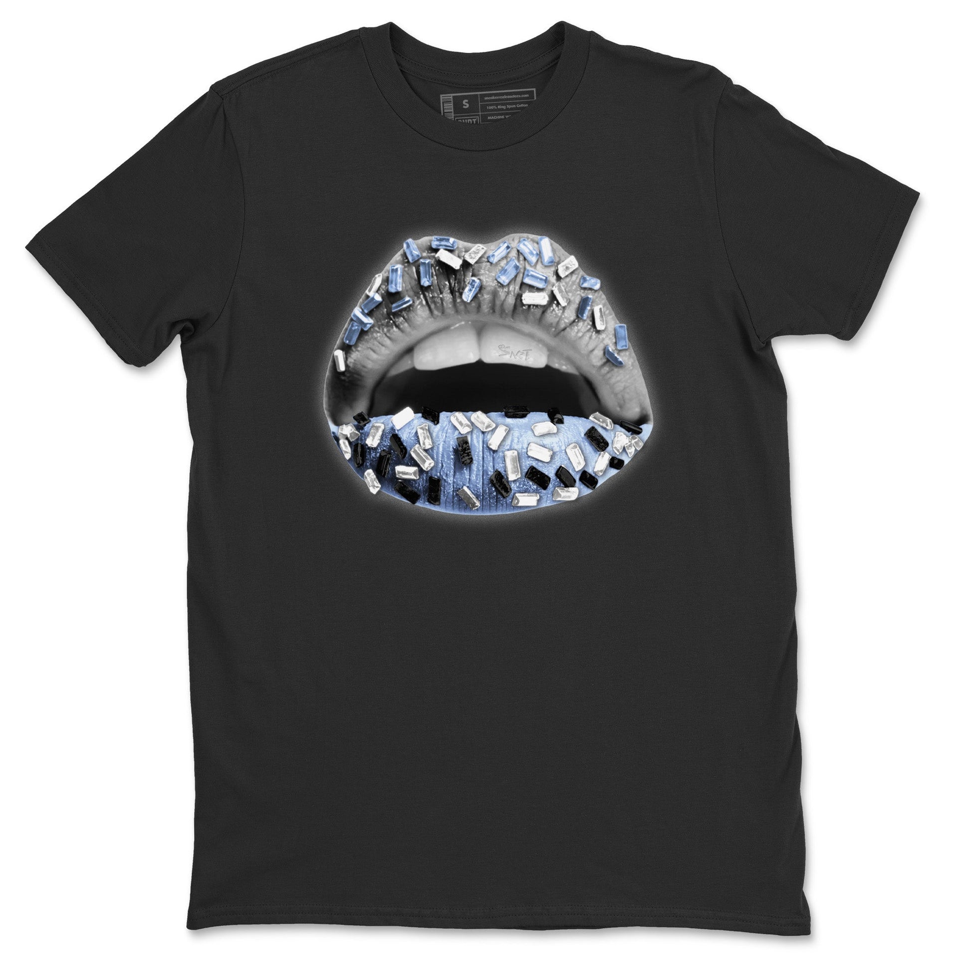 Air Jordan 11 White Cement Sneaker Match Tees Lips Jewel Sneaker Tees Air Jordan 11 Cement Grey Sneaker Release Tees Unisex Shirts Black 2