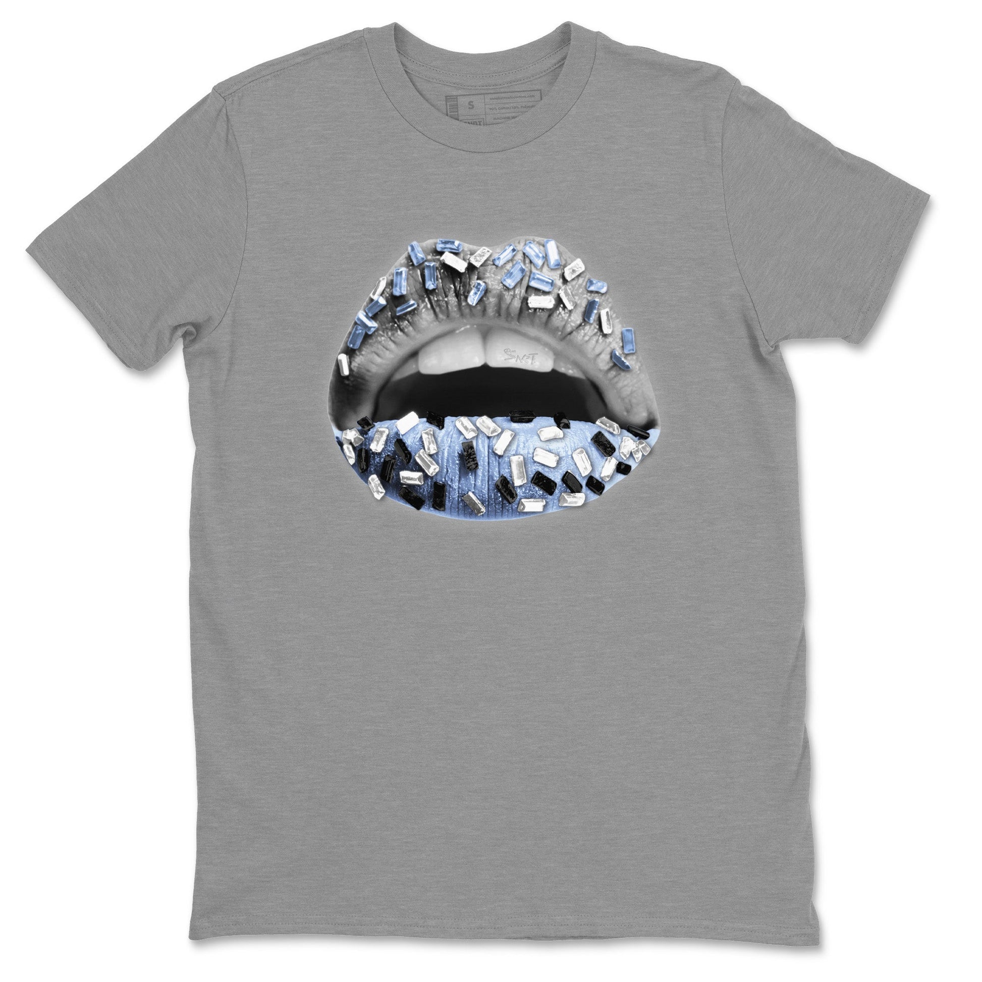 Air Jordan 11 White Cement Sneaker Match Tees Lips Jewel Sneaker Tees Air Jordan 11 Cement Grey Sneaker Release Tees Unisex Shirts Heather Grey 2