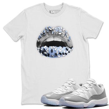 Air Jordan 11 White Cement Sneaker Match Tees Lips Jewel Sneaker Tees Air Jordan 11 Cement Grey Sneaker Release Tees Unisex Shirts White 1