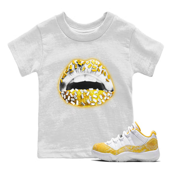 Jordan 11 Yellow Python Sneaker Match Tees Lips Jewel Sneaker Tees Jordan 11 Yellow Python Sneaker Release Tees Kids Shirts