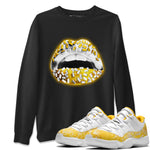 Jordan 11 Yellow Python Sneaker Match Tees Lips Jewel Sneaker Tees Jordan 11 Yellow Python Sneaker Release Tees Unisex Shirts