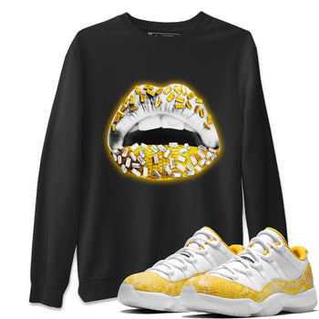 Jordan 11 Yellow Python Sneaker Match Tees Lips Jewel Sneaker Tees Jordan 11 Yellow Python Sneaker Release Tees Unisex Shirts