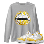 Jordan 11 Yellow Python Sneaker Match Tees Lips Jewel Sneaker Tees Jordan 11 Yellow Python Sneaker Release Tees Unisex Shirts