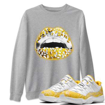 Jordan 11 Yellow Python Sneaker Match Tees Lips Jewel Sneaker Tees Jordan 11 Yellow Python Sneaker Release Tees Unisex Shirts