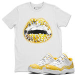 Jordan 11 Yellow Python Sneaker Match Tees Lips Jewel Sneaker Tees Jordan 11 Yellow Python Sneaker Release Tees Unisex Shirts