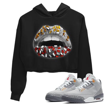 Jordan 3 Cool Grey Sneaker Match Tees Lips Jewel Sneaker Tees Jordan 3 Cool Grey Sneaker Release Tees Women's Shirts