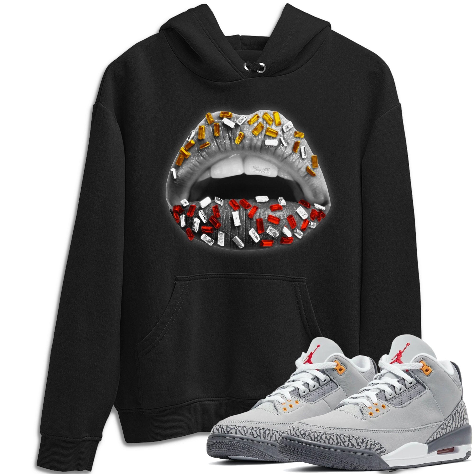 Jordan 3 Cool Grey Sneaker Match Tees Lips Jewel Sneaker Tees Jordan 3 Cool Grey Sneaker Release Tees Unisex Shirts