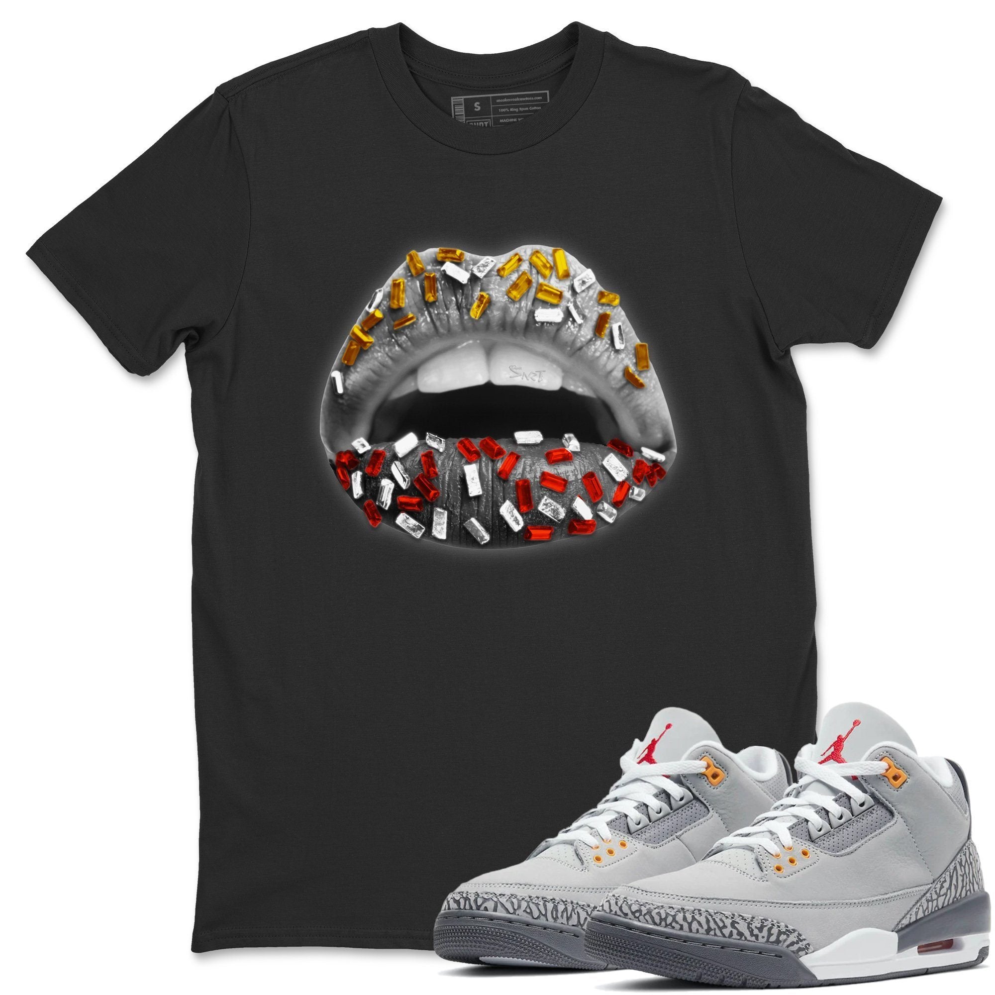 Jordan 3 Cool Grey Sneaker Match Tees Lips Jewel Sneaker Tees Jordan 3 Cool Grey Sneaker Release Tees Unisex Shirts