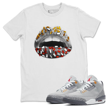 Jordan 3 Cool Grey Sneaker Match Tees Lips Jewel Sneaker Tees Jordan 3 Cool Grey Sneaker Release Tees Unisex Shirts