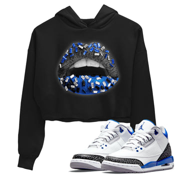 Jordan 3 Racer Blue Sneaker Match Tees Lips Jewel Sneaker Tees Jordan 3 Racer Blue Sneaker Release Tees Women's Shirts