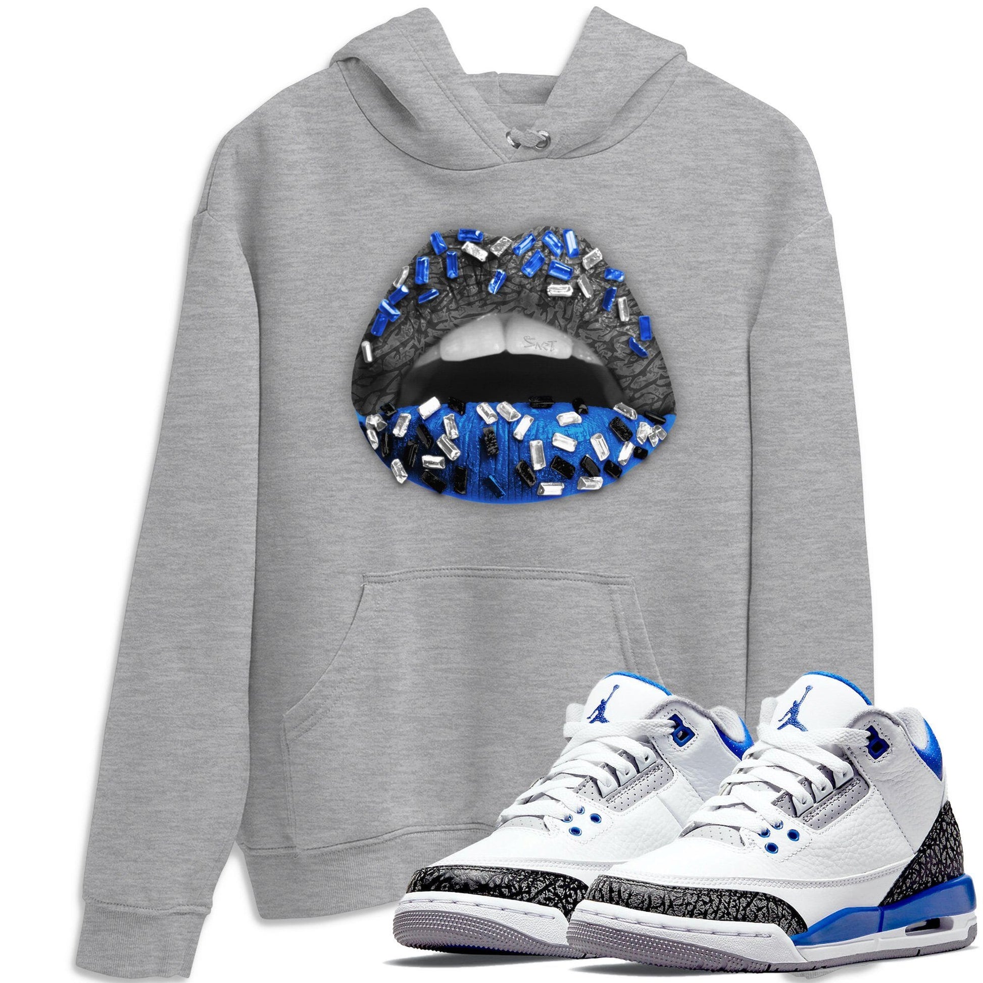 Jordan 3 Racer Blue Sneaker Match Tees Lips Jewel Sneaker Tees Jordan 3 Racer Blue Sneaker Release Tees Unisex Shirts