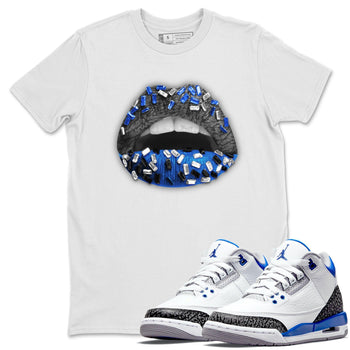 Jordan 3 Racer Blue Sneaker Match Tees Lips Jewel Sneaker Tees Jordan 3 Racer Blue Sneaker Release Tees Unisex Shirts
