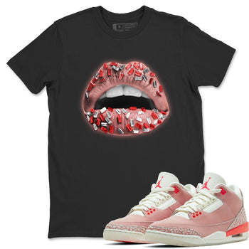 Jordan 3 Rust Pink Sneaker Match Tees Lips Jewel Sneaker Tees Jordan 3 Rust Pink Sneaker Release Tees Unisex Shirts
