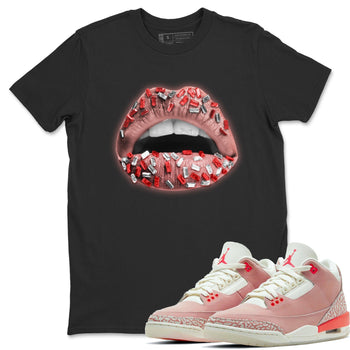 Jordan 3 Rust Pink Sneaker Match Tees Lips Jewel Sneaker Tees Jordan 3 Rust Pink Sneaker Release Tees Unisex Shirts