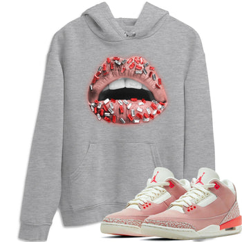 Jordan 3 Rust Pink Sneaker Match Tees Lips Jewel Sneaker Tees Jordan 3 Rust Pink Sneaker Release Tees Unisex Shirts