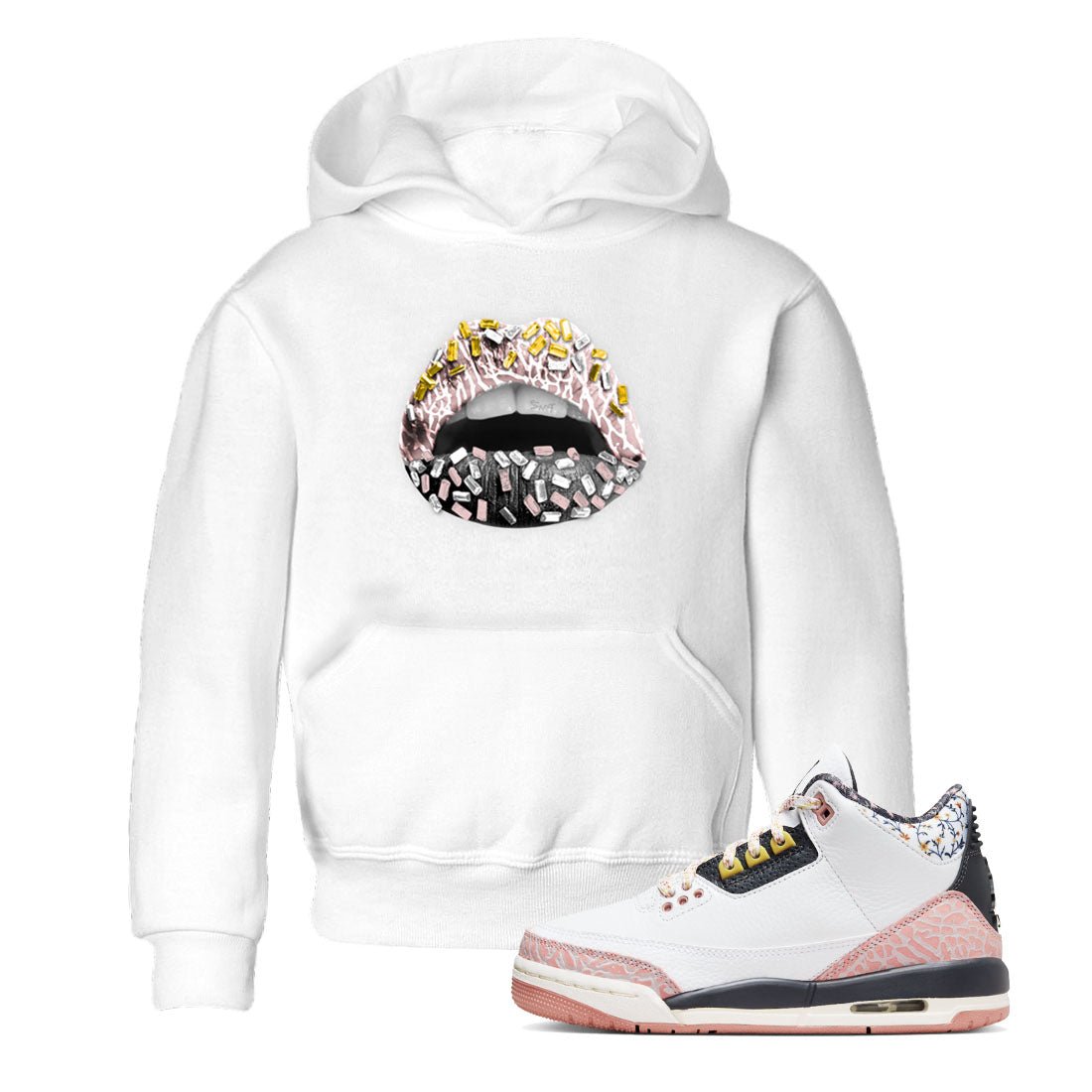 Air Jordan 3 GS Vintage Floral shirt to match jordans Lips Jewel sneaker tees 3s Vintage Floral SNRT sneaker release tees baby toddler White 1 cotton Shirt