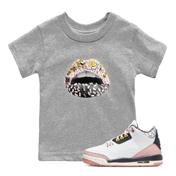 Air Jordan 3 GS Vintage Floral shirt to match jordans Lips Jewel sneaker tees 3s Vintage Floral SNRT sneaker release tees baby toddler Heather Grey 1 cotton Shirt