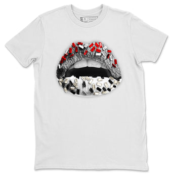 Air Jordan 3 White Cement Sneaker Match Tees Lips Jewel Sneaker Tees Air Jordan 3 Retro White Cement Sneaker Release Tees Unisex Shirts White 2