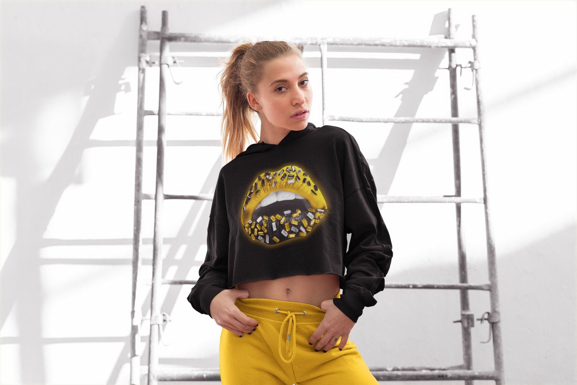 Jordan 4 Lightning Sneaker Match Tees Lips Jewel Sneaker Tees Jordan 4 Lightning Sneaker Release Tees Women's Shirts