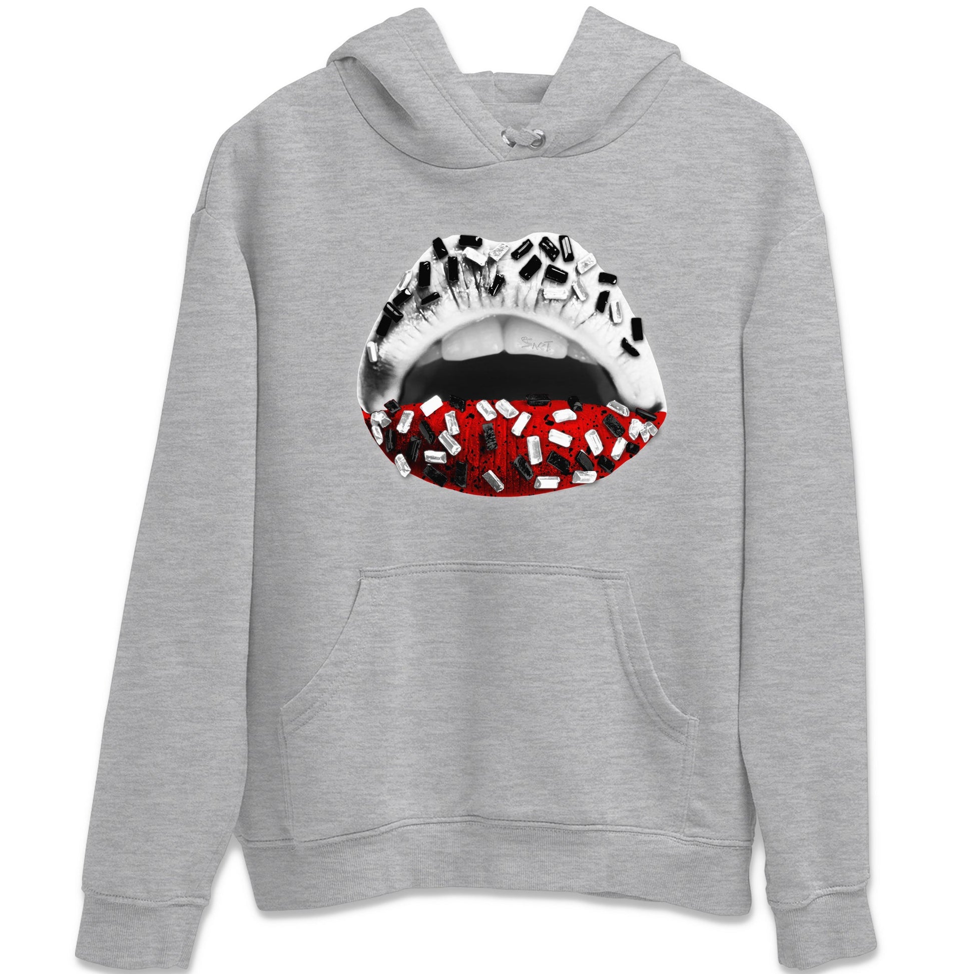 Air Jordan 4 Red Cement Sneaker Match Tees Lips Jewel Sneaker Tees Air Jordan 4 Retro Red Cement SNRT Sneaker Release Tees Unisex Shirts Heather Grey 2