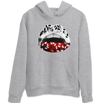 Air Jordan 4 Red Cement Sneaker Match Tees Lips Jewel Sneaker Tees Air Jordan 4 Retro Red Cement SNRT Sneaker Release Tees Unisex Shirts Heather Grey 2