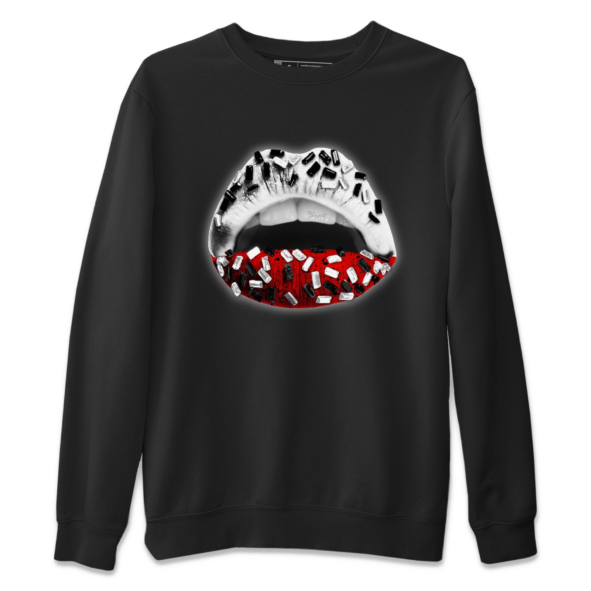 Air Jordan 4 Red Cement Sneaker Match Tees Lips Jewel Sneaker Tees Air Jordan 4 Retro Red Cement SNRT Sneaker Release Tees Unisex Shirts Black 2