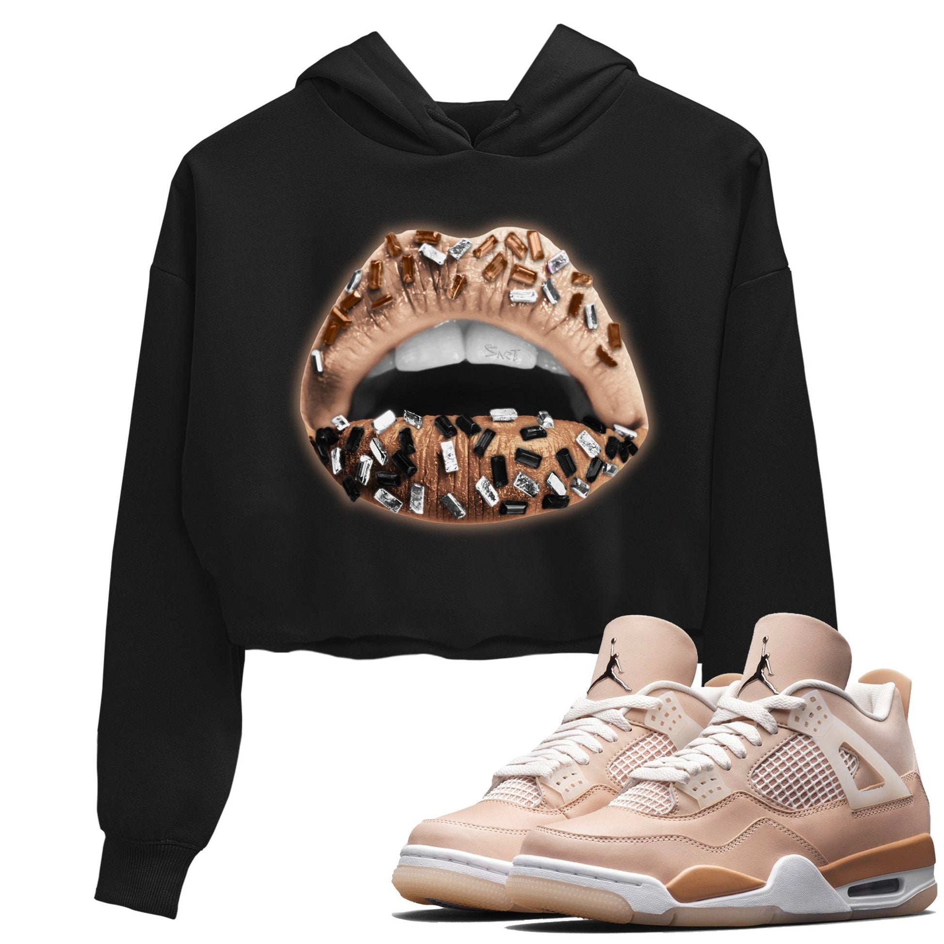 Jordan 4 Shimmer Sneaker Match Tees Lips Jewel Sneaker Tees Jordan 4 Shimmer Sneaker Release Tees Women's Shirts
