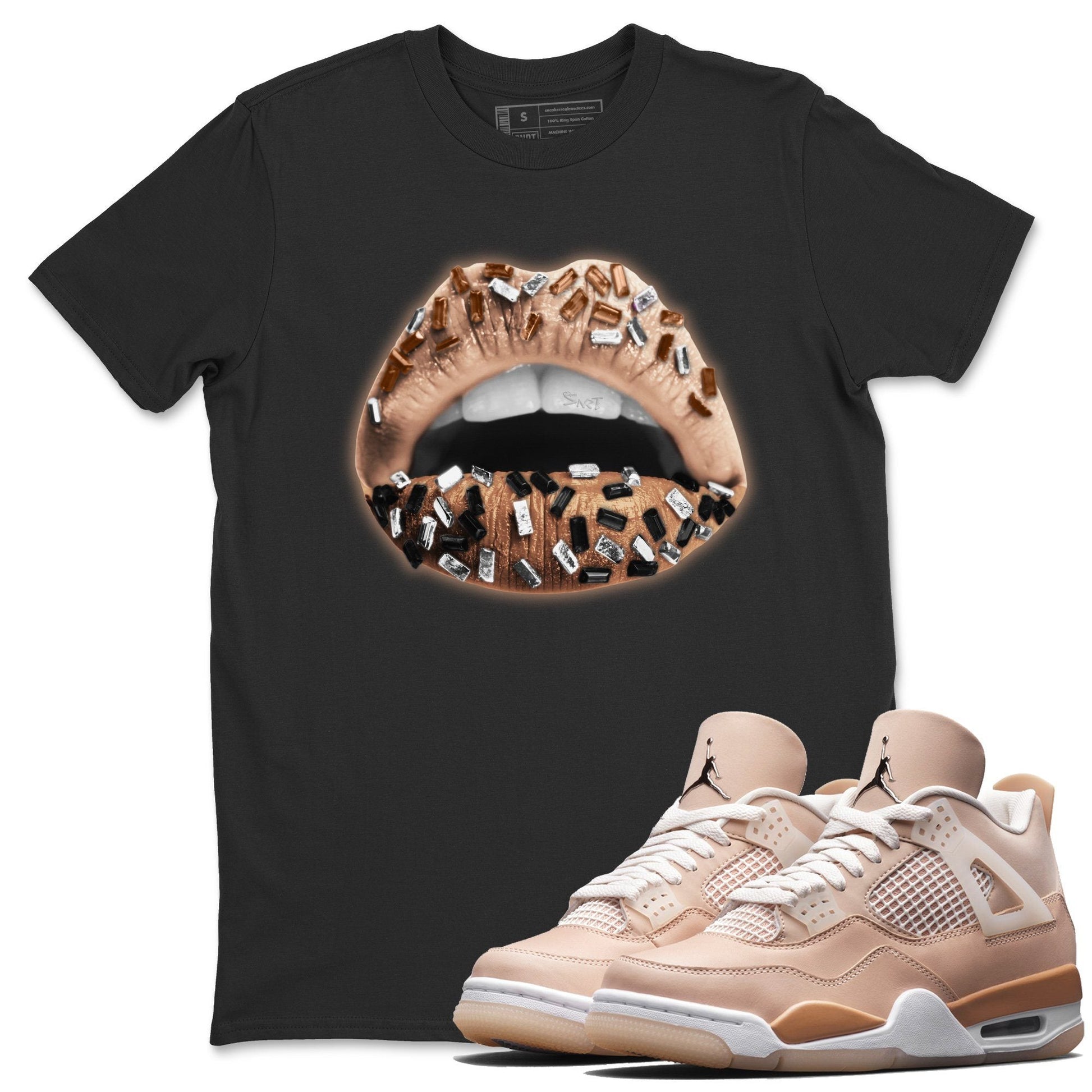 Jordan 4 Shimmer Sneaker Match Tees Lips Jewel Sneaker Tees Jordan 4 Shimmer Sneaker Release Tees Unisex Shirts