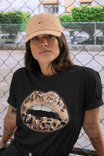 Jordan 4 Shimmer Sneaker Match Tees Lips Jewel Sneaker Tees Jordan 4 Shimmer Sneaker Release Tees Unisex Shirts
