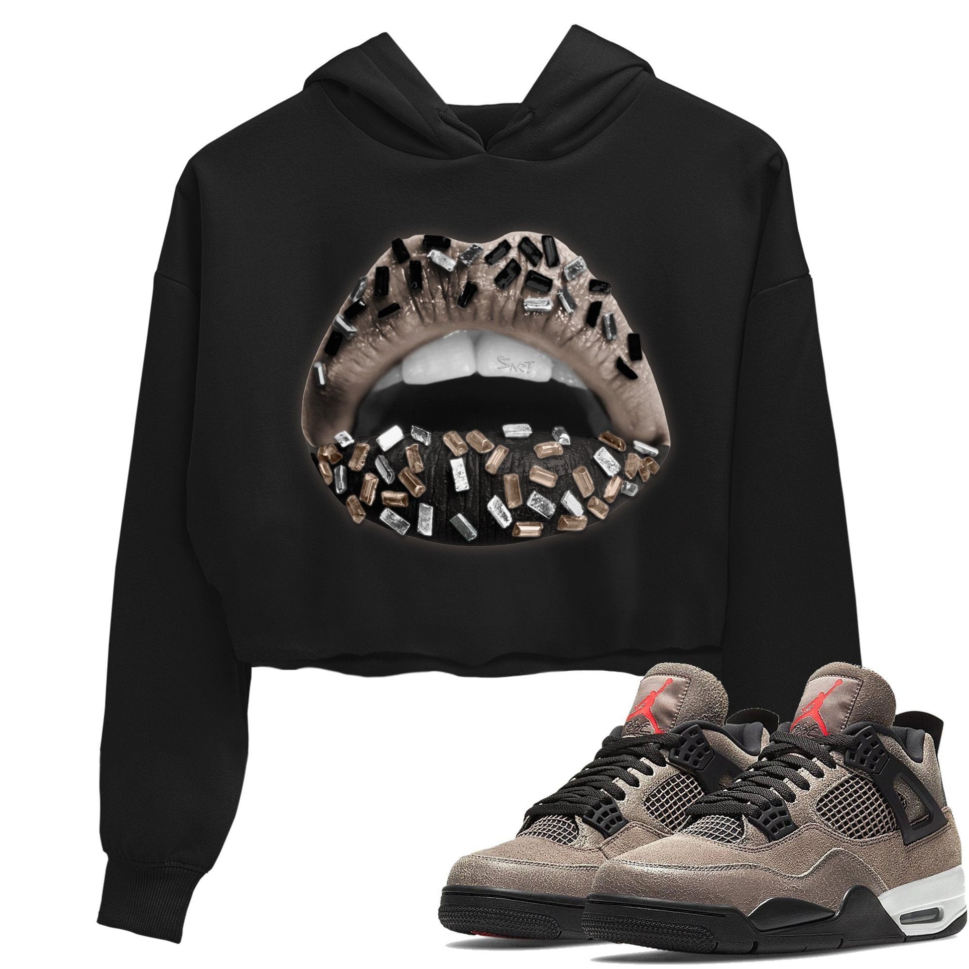 Jordan 4 Taupe Haze Sneaker Match Tees Lips Jewel Sneaker Tees Jordan 4 Taupe Haze Sneaker Release Tees Women's Shirts